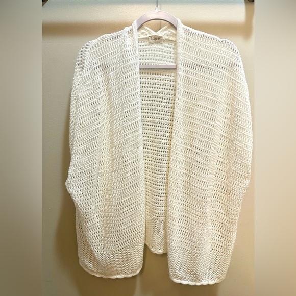 J. Crew Factory Sweaters - J.Crew Factory Open Knit Shrug Cardigan in White Cotton OS